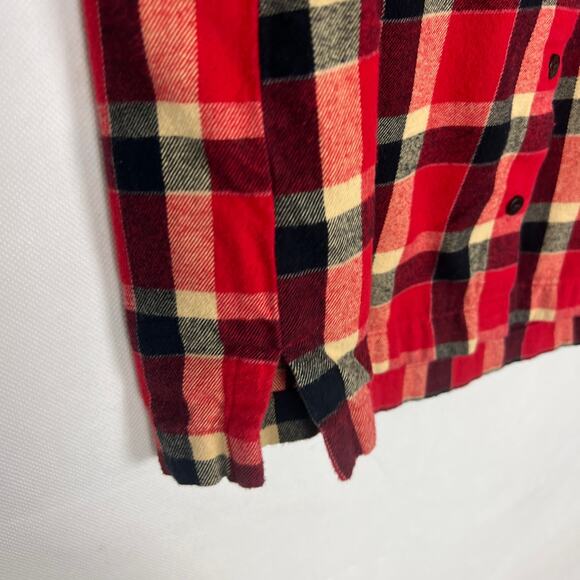 Madewell Women's Plaid Flannel Button Down Flannel Shirt Size M - Picture 6 of 13